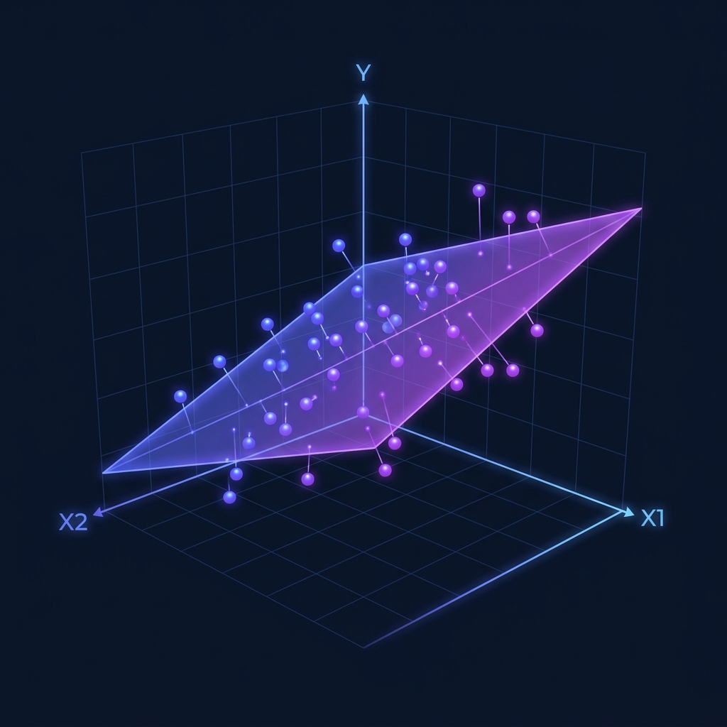 3D visualization of multiple regression with multiple predictors